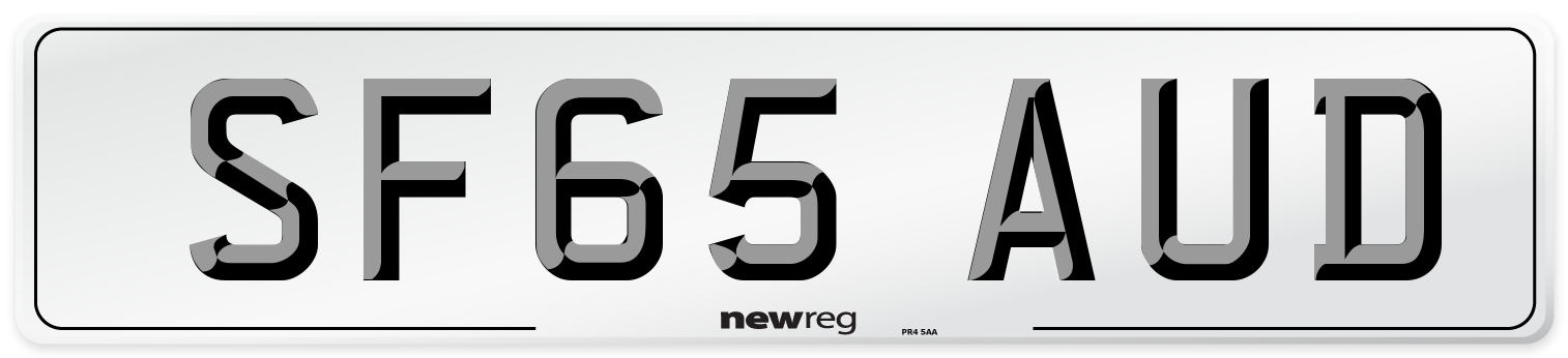 SF65 AUD Number Plate from New Reg